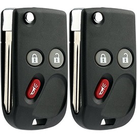 KeylessOption Keyless Entry Remote Fob Car Flip Ignition Key Replacement for Trailblazer Envoy (Pack of 2)