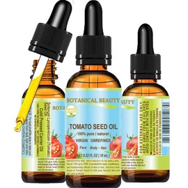 Aceite de semilla de tomate italiano 100% natural prensado en frío, para cara, cuerpo, labios y cabello. 10 ml. "Una de las fuentes naturales más ricas de licopeno, luteína, zeaxantina, phtosteroles y minerales"