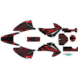 Kalair GFX Graphics Kit for Honda CRF 150F (2003-2007) Twitch Series Red 09 Mil - Dirt bike Custom Racing Graphics Decals Stickers Kit, no-plastics