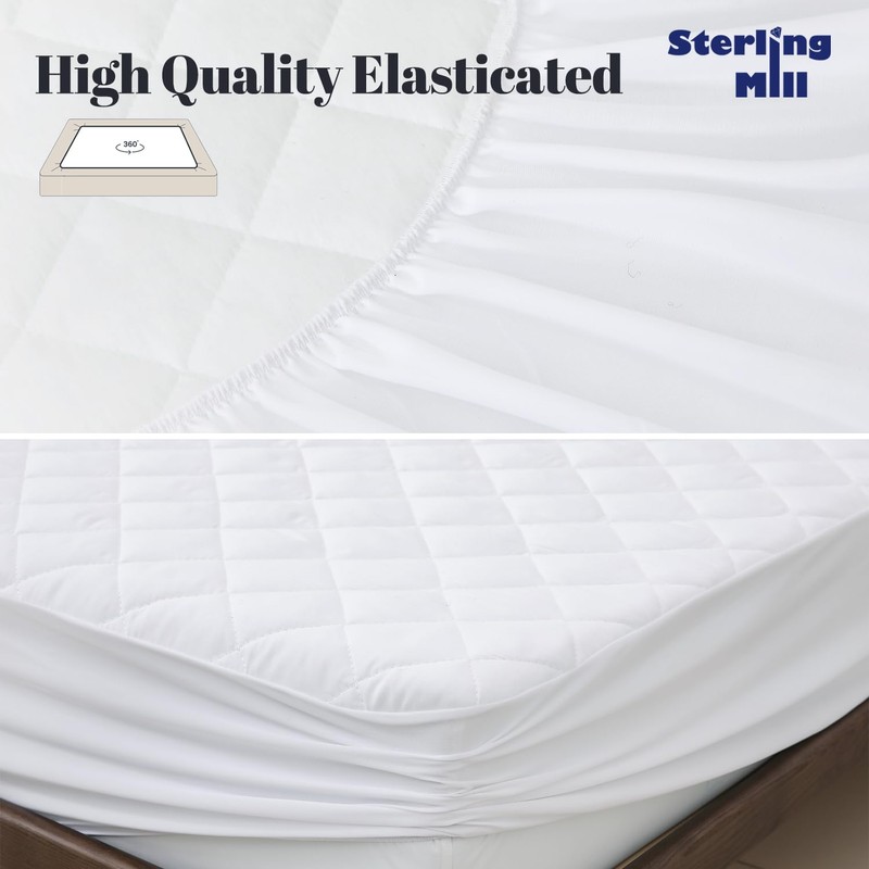 Sterling Mill Premium Quality Extra Deep 17” Waterproof Quilted Fitted