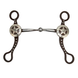 Horse Mouth Bit Hand Carved Antique Bronze Rustproof Stainless Steel Horse Snaffle Bit for Horse Racing