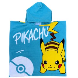 CARTOON Beach Poncho Bathrobe for Children Size 55 x 110 cm Polyester Microfibre Beach Pool, Pikachu, Unit size