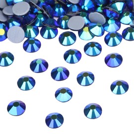 Jollin Hot Fix - Diamantes de imitación de cristal con parte trasera plana, 3,2 mm (12ss, 1440 piezas, Jet AB)