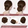 RUWISS Long Thin Straight Tousled Updo Bun Real Human Hair