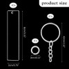 Shusmda 120 Pieces Rectangle Acrylic Key Chain Blank Transparent Acrylic