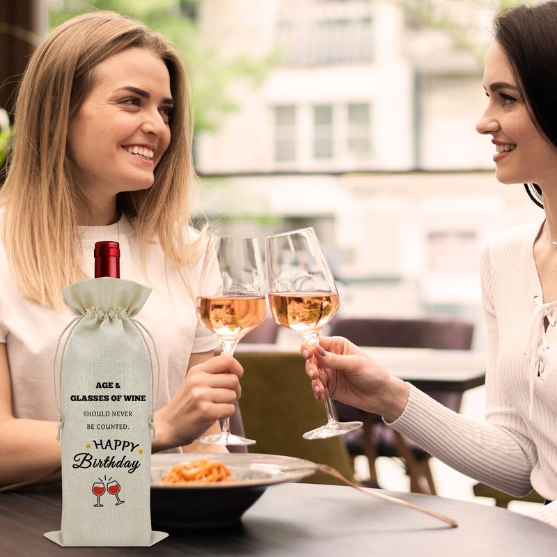 2pcs Birthday Wine Bag Funny Birthday Gifts for Women Men