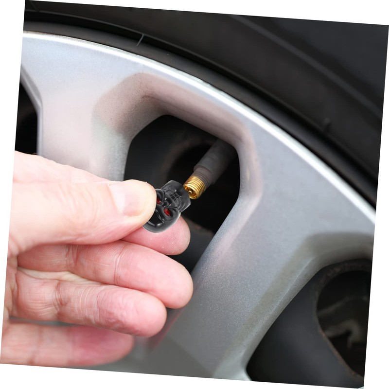 MAGICLULU 4pcs Skull Style Tire Valve Stem Caps Leak Truck