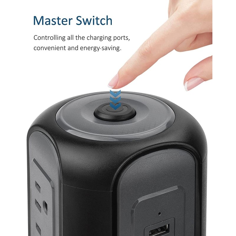 SUPERDANNY Power Strip Tower Surge Protector, SUPERDANNY Desktop Charging Station,