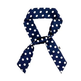NazyJnn Women's Neckerchief, Polka Dot Ribbon Tie, Bag Decoration, Silk-like, Office, Hand-tied Accessory, Lightweight, Convenient, Mother's Day, Gift, navy, Free size
