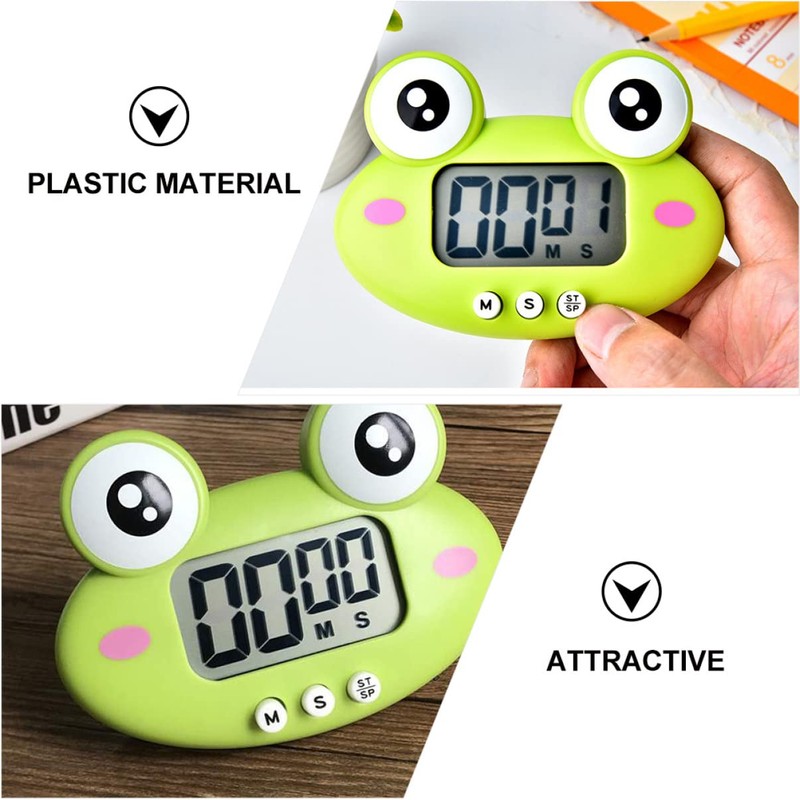 FELTECHELECTR Adorable Cartoon Timer Frog Household Countdown Clock Student Learning