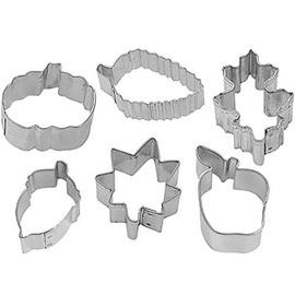 Mini cookie cutters autumn leaf acorn pumpkin oak, maple, aspen, apple.