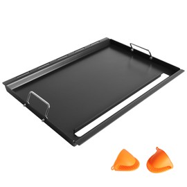 Full-Size Griddle Inserts for Weber Genesis 300 Gas Grills Flat Top Plate with Handles for Genesis E-310 S-310 E-320 S-320 E-330 S-330 EP-310 EP-320 EP-330 CEP-310 Replace for Weber 7524