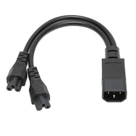 Splitter Power Plug Cable, 10A 250V IEC320 C14 Male to Dual IEC320 C5 Female Power Cable for Laptop Power Supply, Desk Lamp, Speakers etc