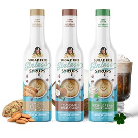 Miss Mary's Sinless Syrups Morning Vacay Collection- Almond Biscotti, Irish Cream, Coconut. Stevia Based, No Sugar Alcohols or Sucralose, No Artificial Sweeteners, Natural Ingredients, Coffee Tea Cocoa Dessert, Keto Friendly, 3 Pack