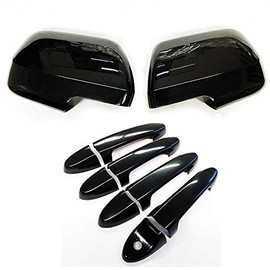S SIZVER Ultra Finish Glossy-Black Series 8pcs Door Handle Covers+2pcs Full Mirror Covers Compatible with Ford Escape+Mercury Mariner+Mazda Tribute