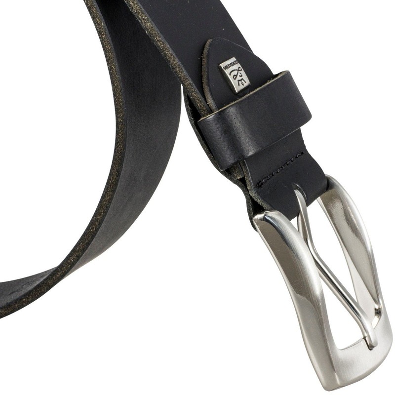 LINDENMANN Men's Leather Belt, Full Cowhide Leather, Buffalo Leather, 4