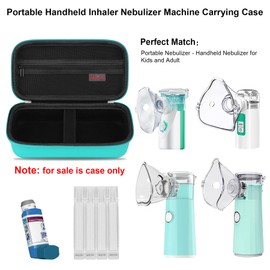 Elonbo Carrying Case for Portable Handheld Inhaler Nebulizer Machine for Adults and Kids, Asthma Inhaler Travel Case, Handheld Mesh Atomizer Machine Holder, Inhaler Spacer Bag, Green