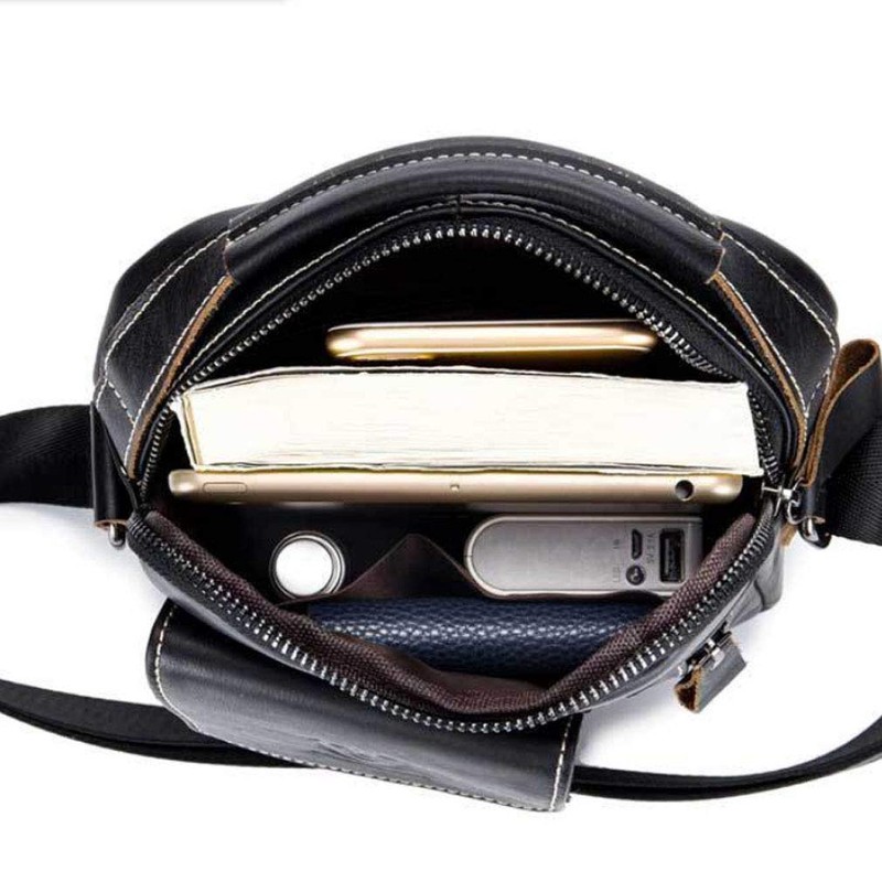 Xieben Leather Shoulder Crossbody Travel Bag for Men Women, #07