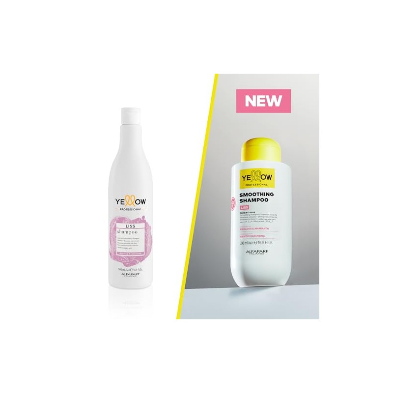 Alfaparf Milano Yellow Professional Smoothing Shampoo, Champú Alisador con Keraveg
