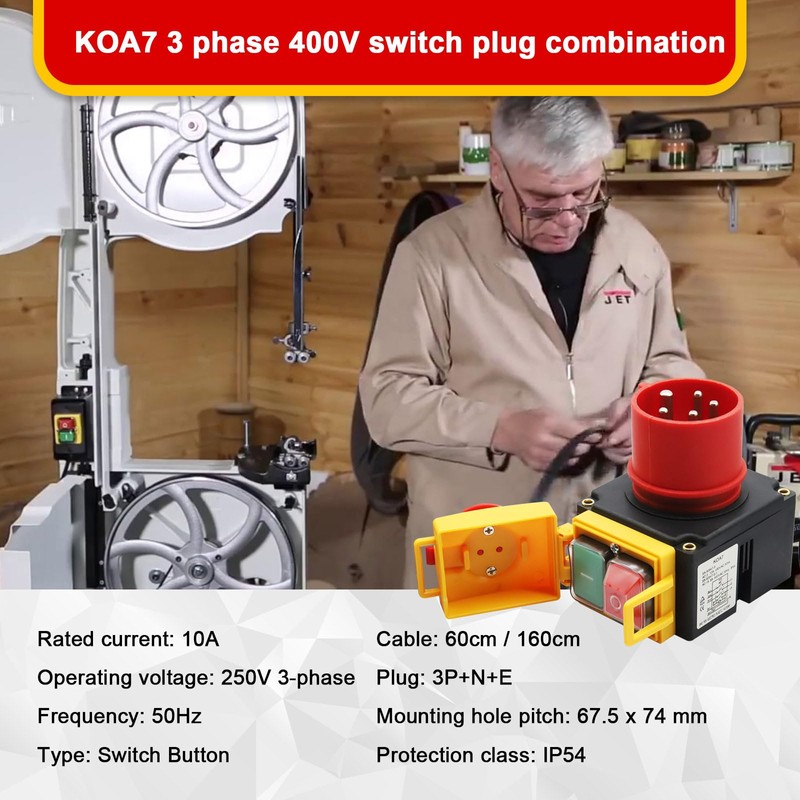 KOA7 3 Phase 400 V Switch Plug Combination AYWHP IP55