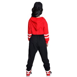 LOLANTA Hip Hop Girls Dance Outfit Girls Hip Hop Dance Costume Kids Tracksuit Outfits (6-7, Redblack)