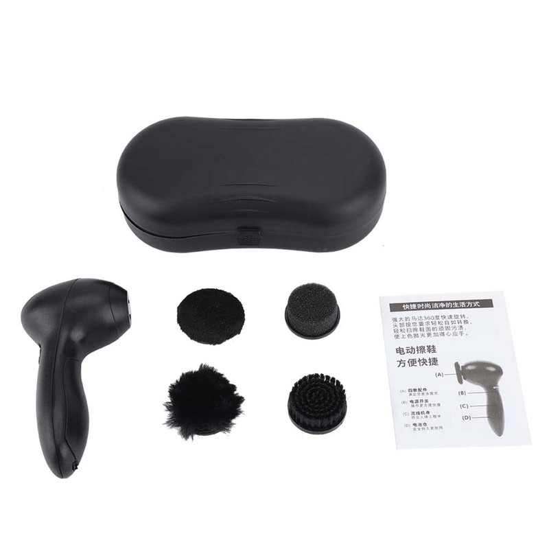 Electric Shoes Polisher, Light Weight Black Plastic Leather Electric Brushes,