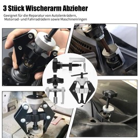 GWAEPU Set of 3 Wiper Arm Pullers: Wiper Arm Puller Adjustable Easy to Use Maximum Opening 50 mm Special Tool for Car Workshop