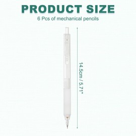 M&G 6Pcs Mechanical Pencil Set, 0.5mm Mechanical Lead Pencils for Drafting Sketching Art Class Writing Office Classroom, White