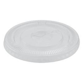 Restaurantware-LIDS ONLY: RW Base 3.9 Inch Round Flat Lids, 50 Disposable Transparent Covers - Ice Cream Cups Sold Separately, No Straw Hole, Clear Plastic Lid, Sustainable, Ideal For Takeaways