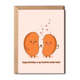 NTVShop Funny Birthday Card - Punny Greeting Card - Happy Birthday To My Favorite Human Bean - Bean Birthday Card For Him Or Her