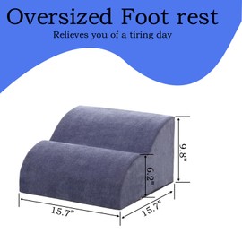 Opy Tikar Foot Rest for Under Desk at Work.Multifunctional 3-Tier Foot Stool.with Washable Cover footrest.for Car.Travel.Gaming and Office Desk Accessories to Relieve Back,Lumbar,Knee Pain-Blue