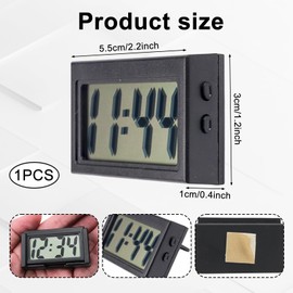 Mini Car Clock, Digital LED Dashboard Clock, Office Clock, Vehicle Electronic Digital Clock, LCD Digital Clock, with Date & Temperature for Car Dashboard, Table, Black