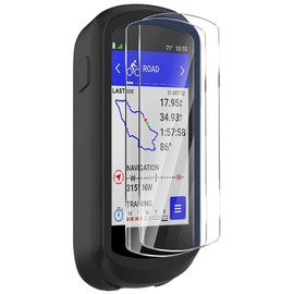 Braleto Silikon Hülle +2 Displayschutz schutzfolie Kompatibel mit Garmin Edge Explore 2,9H Härte Glas Displayschutzfolie GPS Bike Computer Zubehör (Schwarz)