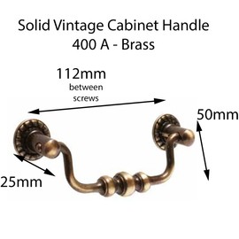 Universal Hardware Vintage Brass Drawer Handle Solid Cabinet Drop Swan Neck Handles Old Brass (Old Brass 400A)