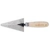 Rounded tip triangular forged pointing trowel with beech wood handle