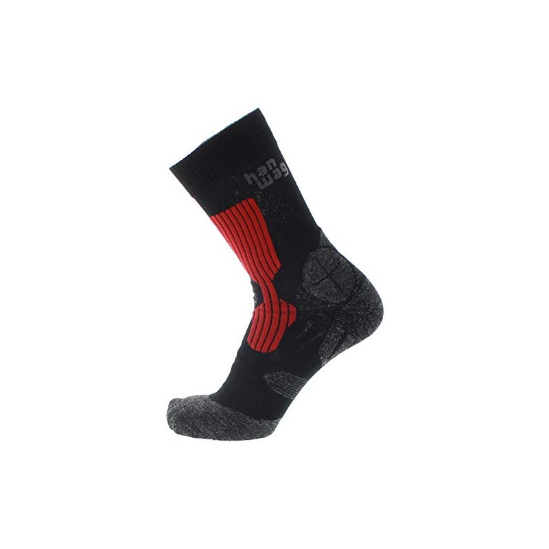 Hanwag Trek Socks Black/Red, Asphalt Red