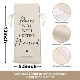 Wedding Gifts for Bride Wedding Bridal Shower Gifts Wine Bag Honeymoon Gifts for Women Men Couple Friend Niece Bachelorette Party Mrs Gifts Wine Bags for Wine Bottles Gifts Wine Gift Bag