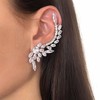 Vacaonio Sparkly Rhinestone Ear Cuff Earring Silver Crystal Ear Climber