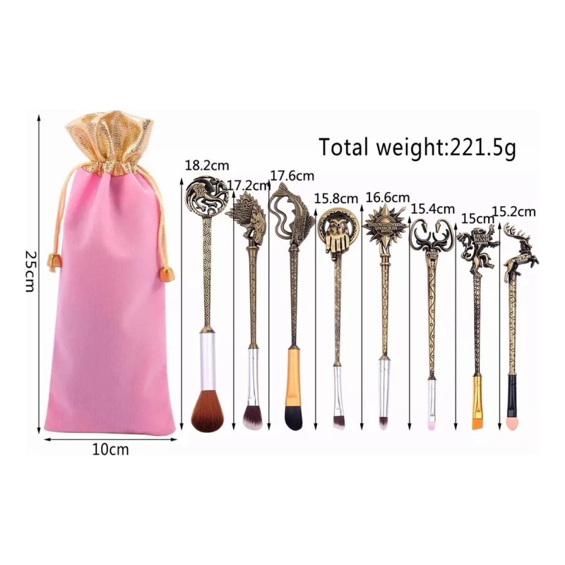 Set De 8 Brochas Para Maquillaje Juego De Tronos Con