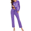 EISHOPEER Womens Pajama Set Long Sleeve Sleepwear Closed Eyes Print