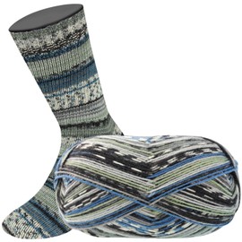 LANA GROSSA Meilenweit 6-ply 150 | 6-ply sock classic, machine washable | hand knitting yarn 80% virgin wool and 20% polyamide | 150 g wool for knitting and crocheting | 390 m yarn