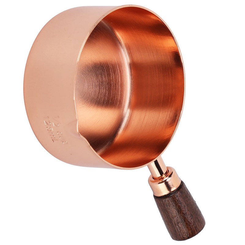 Sauce Pan Wooden Handle Rose Gold Stainless Steel Sauce Pot