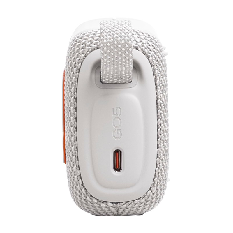 JBL Go 5 Ultraportable Bluetooth Speaker, Waterproof, White