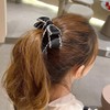 Ribbon Bow Banana Hair Clips for Women Girl，2PCS Vertical Ponytail