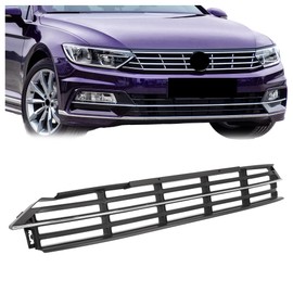 HECASA Lower Grille Compatible with 2012-2015 Volkswagen Passat Replacement for 5618536779B9 VW1036126 Front Bumper Cover Grill Plastic Black+Silvery