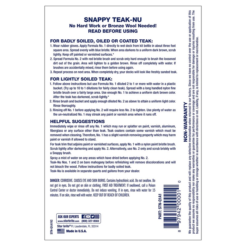 SNAPPY TEAK-NU Formula No. 1 - Restore & Renew Weathered