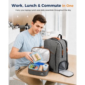 MATEIN Classic College Laptop Work Backpack with Lunchbox & Ice Pack