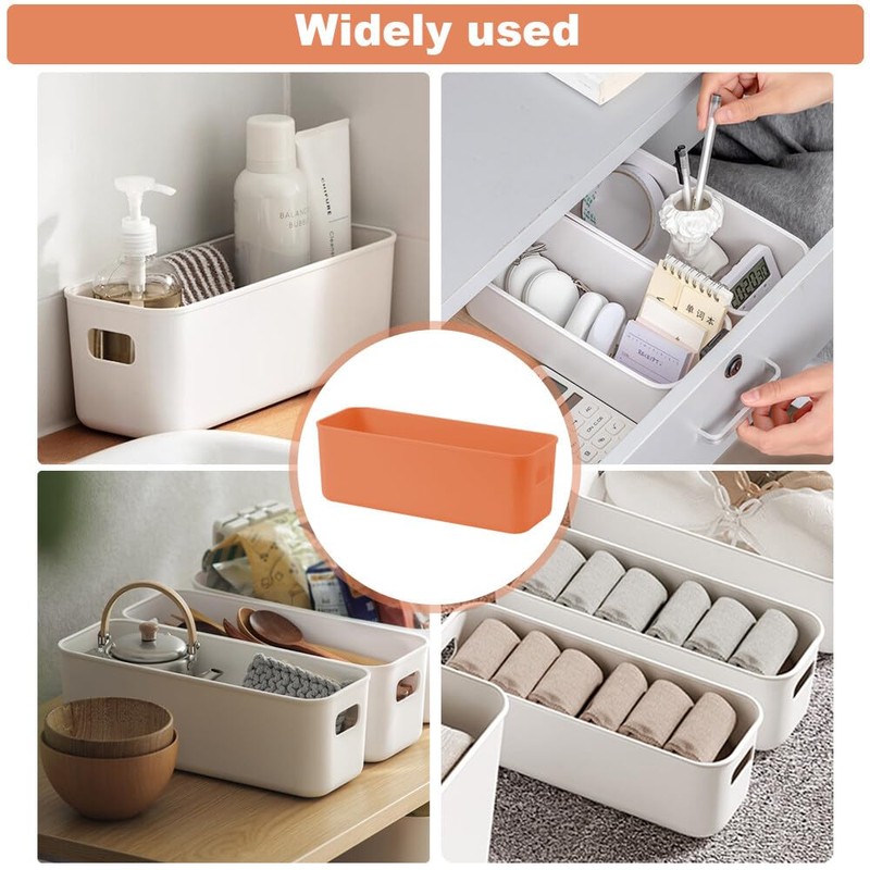 GmeDhc 4PCS Thick Plastic Storage Basket, Rectangular Storage Boxes, Storage