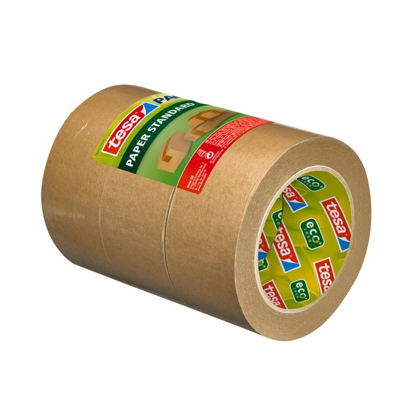 tesa UK Pack Paper Standard - Eco-Friendly Paper Packaging Tape,