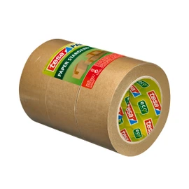 tesa UK Pack Paper Standard - Eco-Friendly Paper Packaging Tape, 56% bio-Based Material - Effective and Easy to Recycle - Brown - 3X 50 m x 50 mm